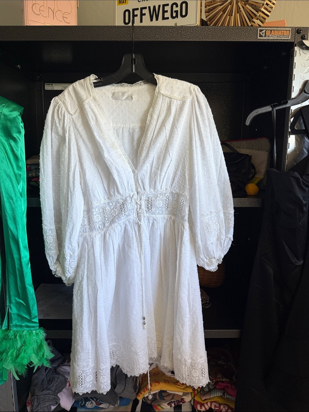 Zimmerman White Lace-Trim Cotton Midi Dress - Women